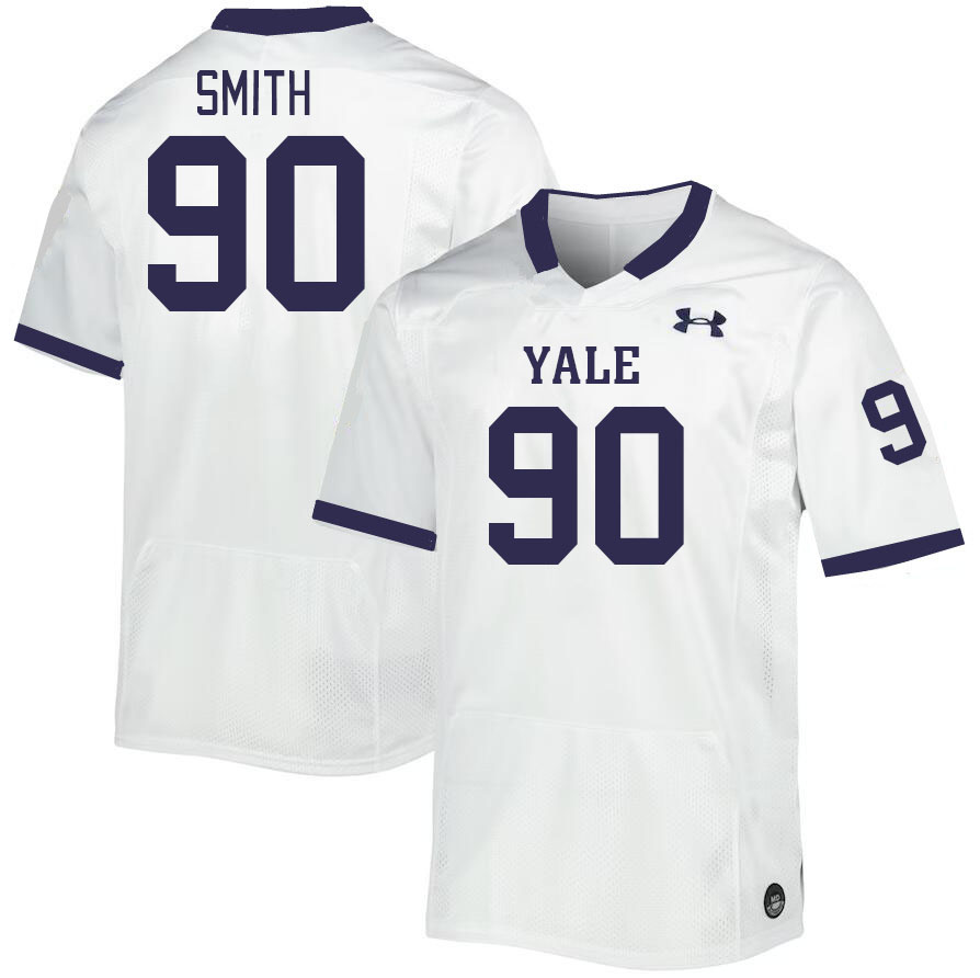 Men-Youth #90 Graham Smith Yale Bulldogs 2023 College Football Jerseys Stitched Sale-White